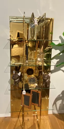 By Kohler Uniek en handgemaakt  Kast Manville 80x35x200cm glanzend goud helder glas (202390)