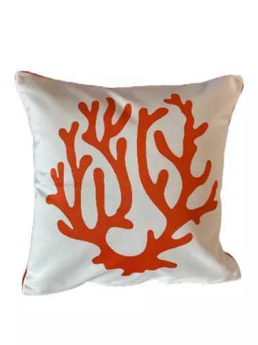 By Kohler Uniek en handgemaakt  Kussen koraal Beige 40x40cm (202440)