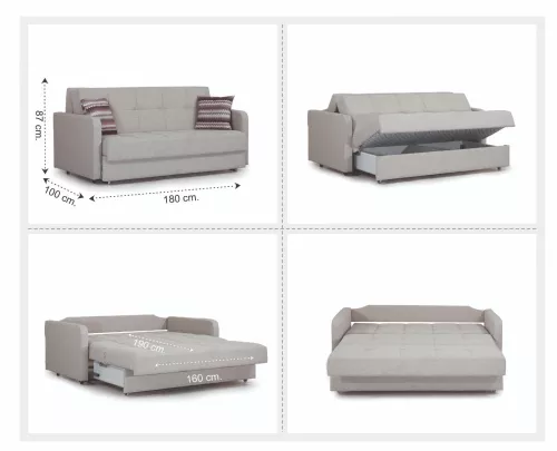 By Kohler Uniek en handgemaakt  Stella 2,5-zits bedbank B180xD102xH88cm (bedruimte 160x190cm) (202451)