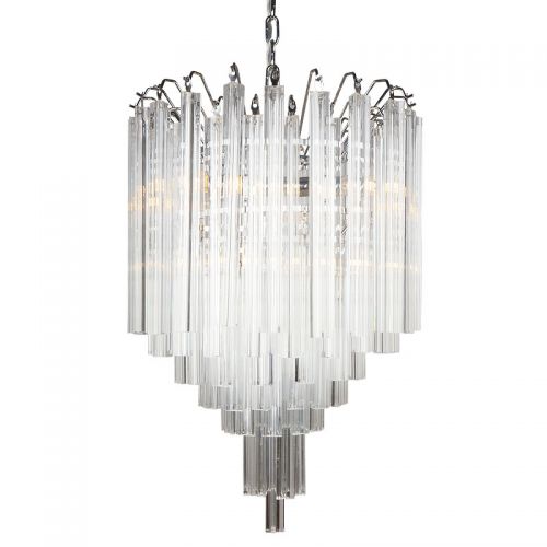 By Kohler Uniek en handgemaakt  Plafondlamp 55x55x58cm Helder Glas zilver (115302)