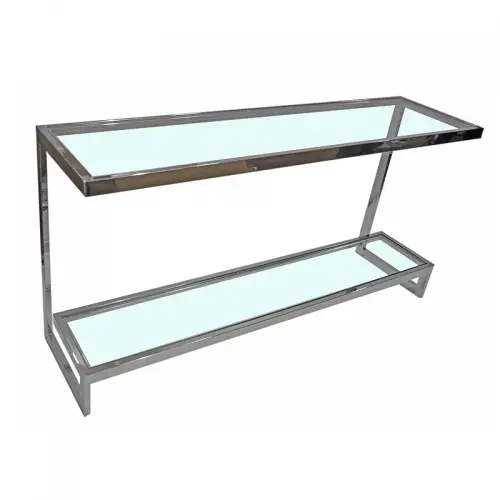 By Kohler Uniek en handgemaakt  Console Table Norton 150x40x76cm with Clear Glass (115470)