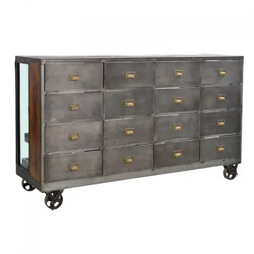 By Kohler Uniek en handgemaakt  Glass Drawer Cabinet Santiago 178x55x247cm (107490)