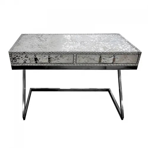 By Kohler Uniek en handgemaakt  Writing Desk Titan 110x50x75cm (Silver Foil) (110015)