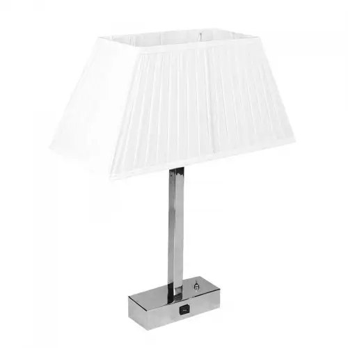 By Kohler Uniek en handgemaakt  Tafellamp Scarlet 20x8x45cm zilver met witte kap (112484)