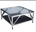 By Kohler Uniek en handgemaakt  Salon Table 100x100x50cm Black Glass (109808)