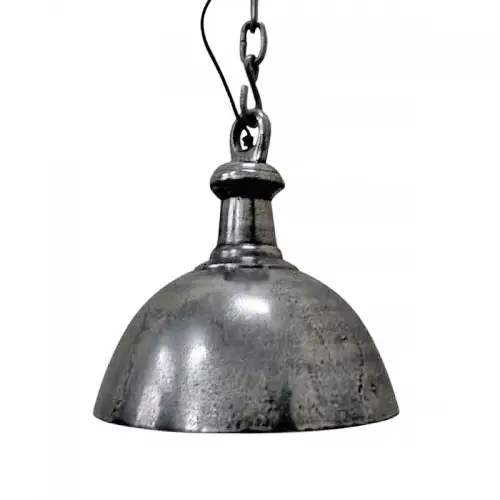 By Kohler Uniek en handgemaakt  Plafondlamp 36x36x38cm zilver ruw metaal (100728)