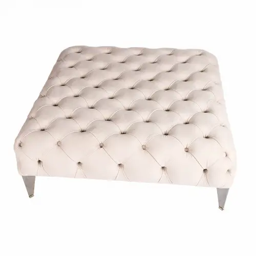 Uniek en handgemaakt  Nieuw Scala Hocker 100x100x40cm wit/crème