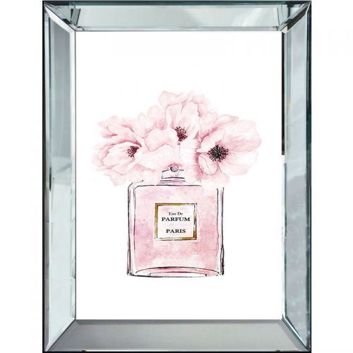 By Kohler Uniek en handgemaakt  Frame Parfum Roze Bloemen 40x4.5x50cm Parel (113778)