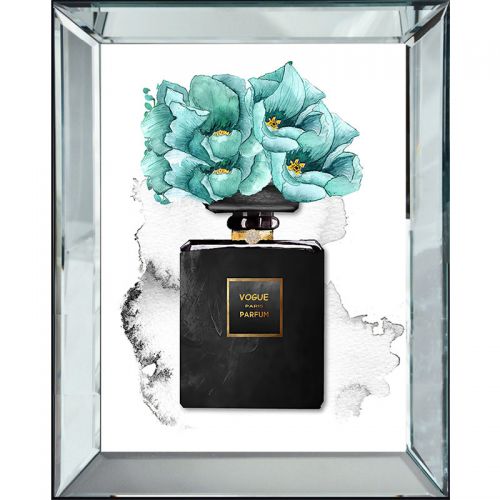 By Kohler Uniek en handgemaakt  Parfum Turquoise Bloemen 50x60x4.5cm (115123)