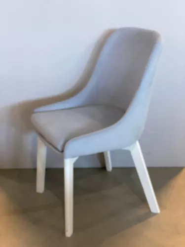 By Kohler Uniek en handgemaakt  Side Chair 52x60x85cm Ivan Baby BLue Legs White  (112123)