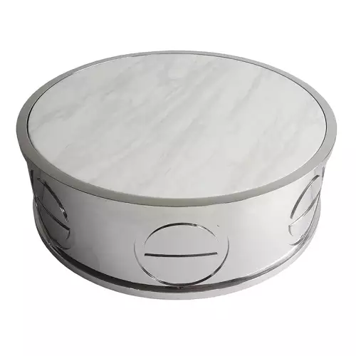 By Kohler Uniek en handgemaakt  Coffee Table Baton White Marble 95x95x32cm  (200799)