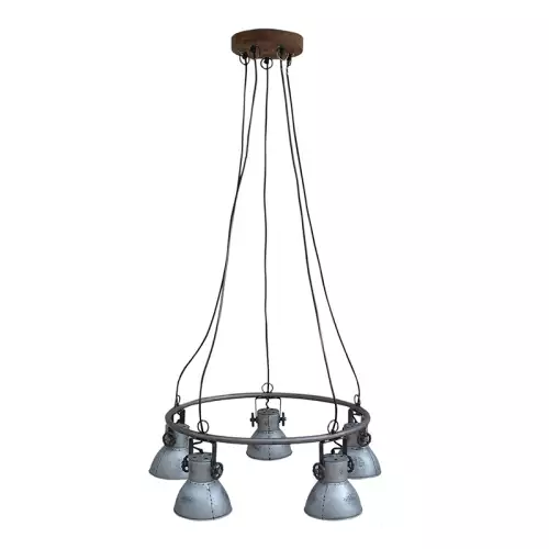 By Kohler Uniek en handgemaakt  Vintage hanglamp met metalen kappen (200866)