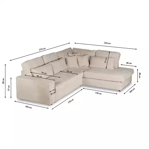By Kohler Uniek en handgemaakt  Euphoria Corner Sofa  (201074)