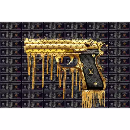 By Kohler Uniek en handgemaakt  Dripping Gun 120x80cm (201137)