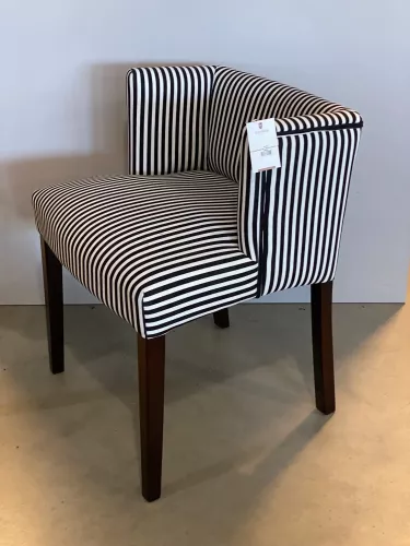 By Kohler Uniek en handgemaakt  Sale Clinton Side eetkamerstoel - SW Small Stripes - Koloniale Poten (101103)