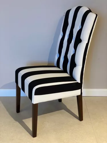 By Kohler Uniek en handgemaakt  UITVERKOOP Bryan Side eetkamerstoel - SW BIG Stripes- Kolonial (200164-25)