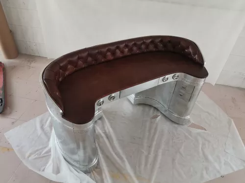 By Kohler Uniek en handgemaakt  Vliegtuig Schrijftafel Eddison 185x86,5x100cm (202293)