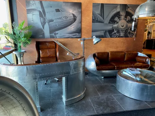 By Kohler Uniek en handgemaakt  Eddison 3-zits vliegtuig / Aviator-stijl 209x81x74cm (202295)